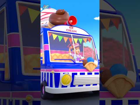 Wheels On The Ice Cream Truck #shorts #nurseryrhymes #vehiclesong #ytshorts #preschool