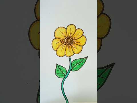 How to draw sunflower 🌻|Menggambar bunga matahari #easydrawing #howtodraw #tutorial #art