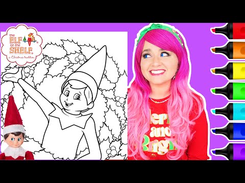 Coloring Elf on the Shelf Christmas Wreath GIANT Coloring Page | Ohuhu Art Markers