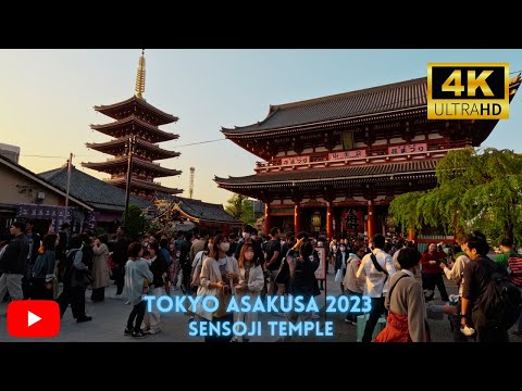 Walking Through the Most Popular Temple in Tokyo: Asakusa Sensoji Temple Tour (4K)