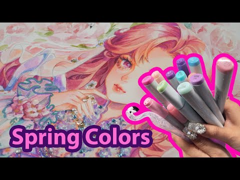 How I Create an OC | Spring Colors in My Painting | Huta Chan