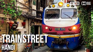 Hanoi Trainstreet (Close-up Train View) - 🇻🇳 Vietnam [4K HDR] Walking Tour