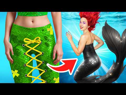 From Nerd to Beauty Dark Mermaid / Vampire Extreme Makeover with Gadgets from Tik Tok