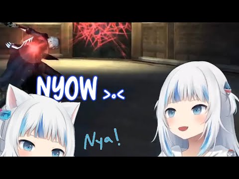 GURA APOLOGIZES FOR 'OH NYO' BUT EXPLAINS THAT ITS CUTE AND CANT STOP! DEVIL MAY CRY 4 [HOLOLIVE EN]