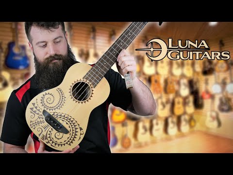 Luna Tattoo Ukulele Acoustic-Electric Bass