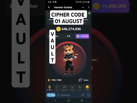 Cipher Code 01 august in hamster kombat|| hamster kombat Daily Cipher Code 01 august #hamsterkombat