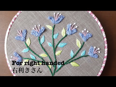 [Embroidery] Butterfly-like floral embroidery, right handed