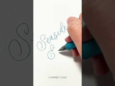 "Seaside Escape" Faux Calligraphy Quote | July #LetteringChallenge #ASMR #shorts