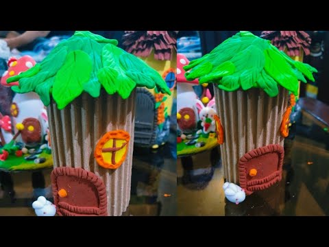 DIY Hut Using Cardboard and Clay | Creative Recycling Idea for Home Decor