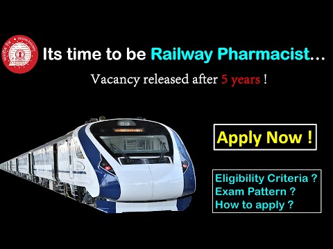 Railway Pharmacist 2024 Form Out | Eligibility | Apply Process I Railway Pharmacist Vacancy 2024