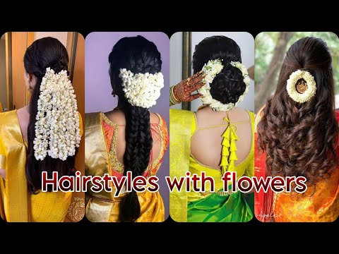 Gorgeous Hairstyle with flowers #gajra_hairstyle #hairstyle #trending #beautiful