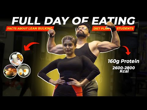 FULL DAY OF EATING for Lean Bulking (Diet plan for Students) | Muscle Building Diet 💪🍲