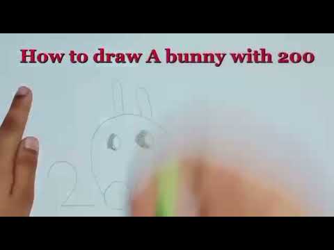 Draw Rabbit with numbers||Draw Bunny easy||draw bunny step by step|| draw bunny face🐰😱