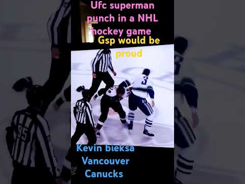 UFC NHL hockey superman punch gsp is proud. #georgesstpierre#nhl #hockeyfight#canucks#ufc#shorts