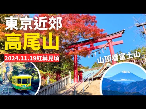 2024東京近郊賞紅葉🍁能量景點『高尾山』~在山頂看見富士山🗻｜高尾山纜車吊椅搭乘｜高尾山薬王院｜紅葉見頃｜新宿到高尾山交通｜Mt. Takao｜たかおさん｜日本東京賞楓｜東京自由行Vlog ｜一日遊