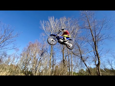 Home Built Motocross Track through Woods - First Full Lap!