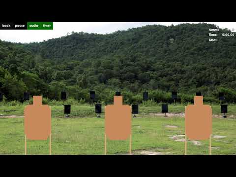 DryFireOnline.com drill: El Presidente with plain unmarked USPSA/IDPA cardboard targets