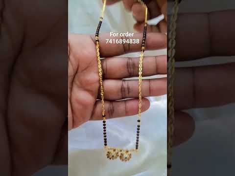 #TrendingCollections watsapp7416894838 #blackbeads#mangalsutra #onegramgoldjewelry #blackbeadschains