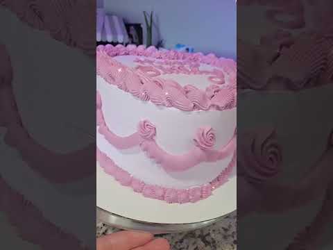 birthday vintage heart cake #cake #happy #birthday #baker #recipe #tutorial #foryou #fypシ #pastel