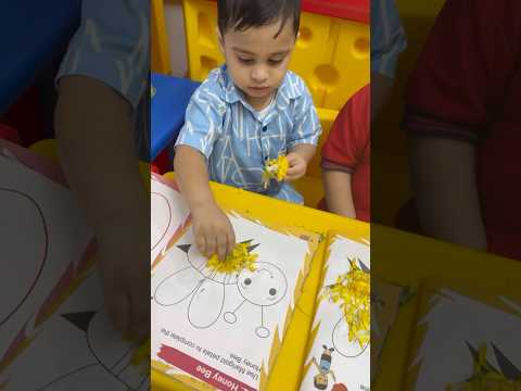 Let’s stick marigold petals! #ytshorts #youtubeshorts #creativelearners #finemotorskills #kidsvideo