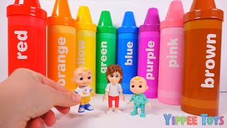 Explore Colors with Cocomelon Toys and Giant Crayons! 🎨🖍️ | Fun Surprises Inside for Kids