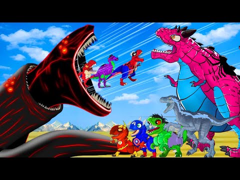 All BABY GODZILLA, KONG Survived dinosaurs fossils Indoraptor, Spider VELOCIRAPTOR Animation Cartoon