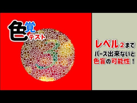 全問正解なら上位1％！レベル２までパス出来ないと色盲可能性あります。【色覚テスト】