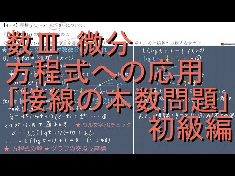 数III 微分 4-4 定数分離の攻略｢接線の本数問題｣の攻略 初級編