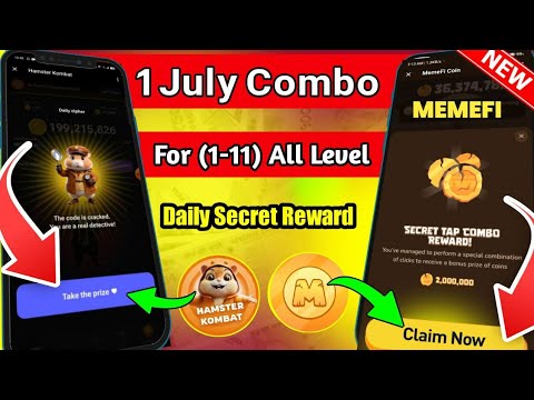 🛑 Level 1-11 ) Memefi Secret Tap Combo Reward | Hamster🐹 Kombat Daily Combo | #memefi Secret Code