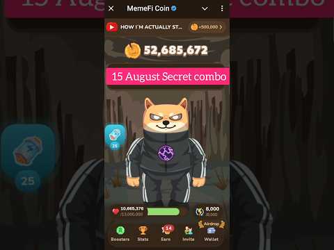 Memefi today's combo | memefi secret code 15 august | memefi secret combo today | memefi coin combo