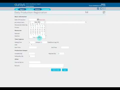 Processwise inspection parameter with production entry