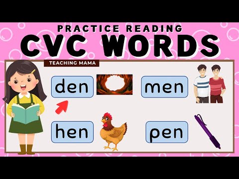 LEARN TO READ CVC WORDS | PRACTICE READING SIMPLE WORDS | SHORT E WORDS | TEACHING MAMA