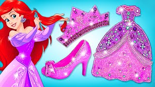 粘土とラインストーンでアリエルのピンクのキラキラコスチュームを作ろう！ 👑🧜‍♀️