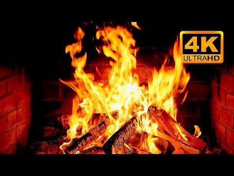 🔥 Cozy Fireplace 4K (12 HOURS). Fireplace with Crackling Fire Sounds. Fireplace Ambience