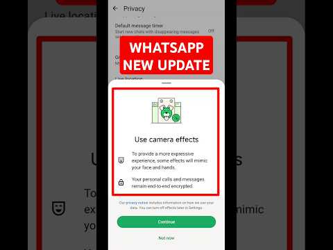 WhatsApp New Update | Use Camera Effects | New WhatsApp Update | WhatsApp New Update 2024