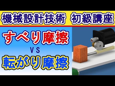 機械設計技術 すべり摩擦と転がり摩擦、摩擦係数の考え方  静止摩擦力と動摩擦力