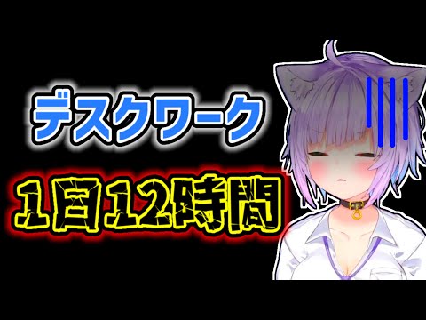 [Eng Sub] OKAYU worked at his desk for over 12 hours. [Nekomata Okayu]