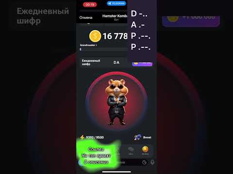 Секретный Шифр Hamster Kombat на 19 июня 24г