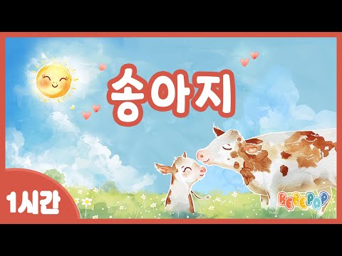 [1시간 연속재생]💕사랑스러운 아기소 "송아지" 동요 연속듣기💕동물동요 | 유아동요 | 율동동요 | 유치원동요 | 인기동요 | 어린이동요 | 동요자장가 | Kids Songs