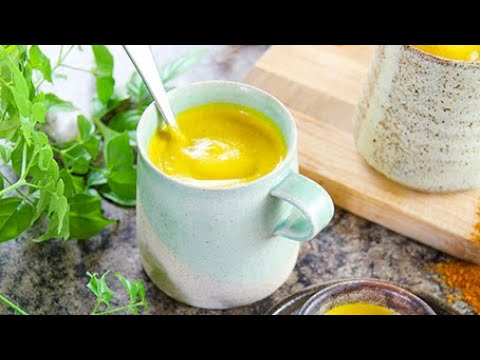 Creamy Vegan Golden Latte 'Hug In A Mug' Turmeric & Ginger Drink