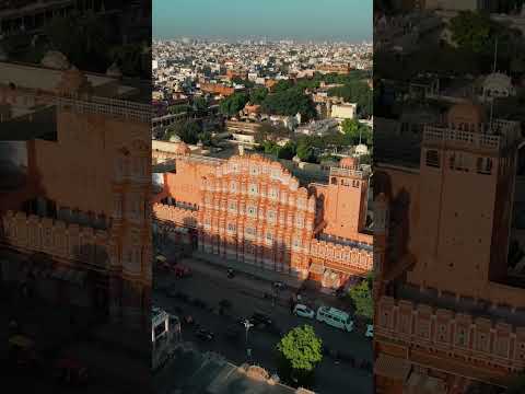 Aerial shot of Hawa Mahal! Which other monuments do you spot? Jaipur, Rajasthan #Travelshorts