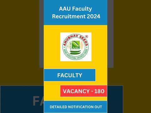 AAU Faculty Notification 2024 | AAU Vacancy, Salary, Eligibility 2024| Latest Government Jobs 2024