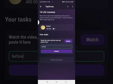 16 life lessons tapswap code || tapswap code 16 life lessons #tapswap #code #crypto #airdrop #task