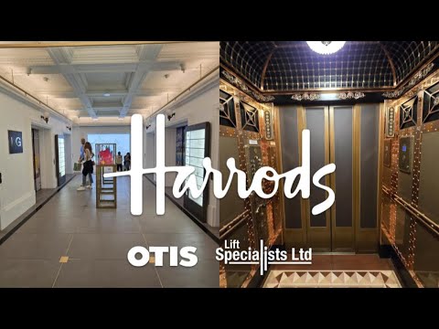 GORGEOUS Otis (tasteful mb. Lift Specialists) traction lifts at Harrods, Knightsbridge, London ENG