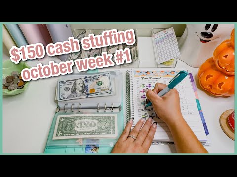 $150 cash envelope & sinking funds stuffing | october week #1 | 23 year old low income budget