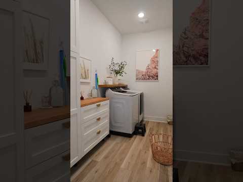 pov: you transformed your builder-grade laundry room into something cute & space-efficient