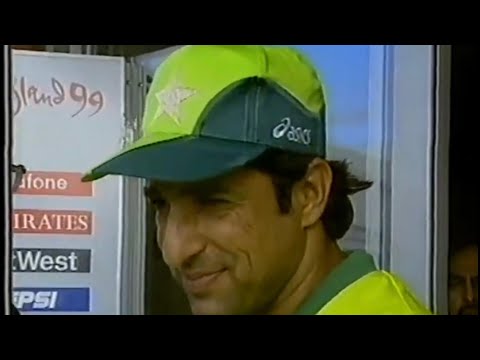 Wasim Akram post match interview after winning against NZ in Group stage **1999 WC**