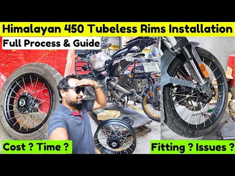 NOT EASY TO INSTALL TUBELESS SPOKE WHEELS ON HIMALAYAN 450 | Full Process & Cost | WanderSane