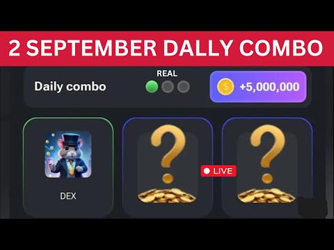 2 SEPTEMBER DAILY COMBO HAMSTER KOMBAT LIVE SOLVE ¦ Hamster Combat ¦ Daily Combo