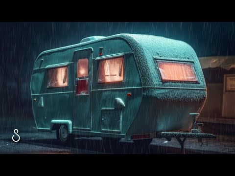 Rainstorm On Camper Trailer 🌧️ Black Screen | 12 Hours | Sleep In Series